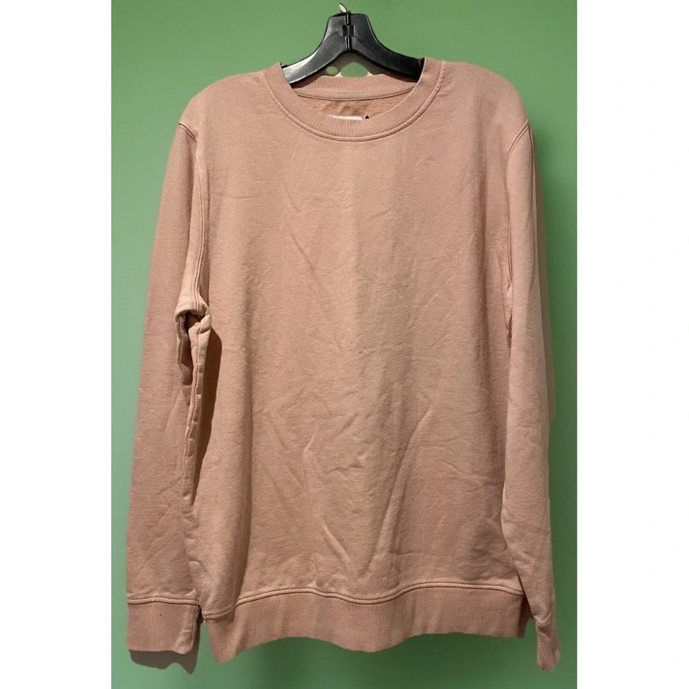 Goodfellow Mens Relaxed Fit‎ Crew Neck Sweatshirt Medium Peach Pink Eggshell NWT
